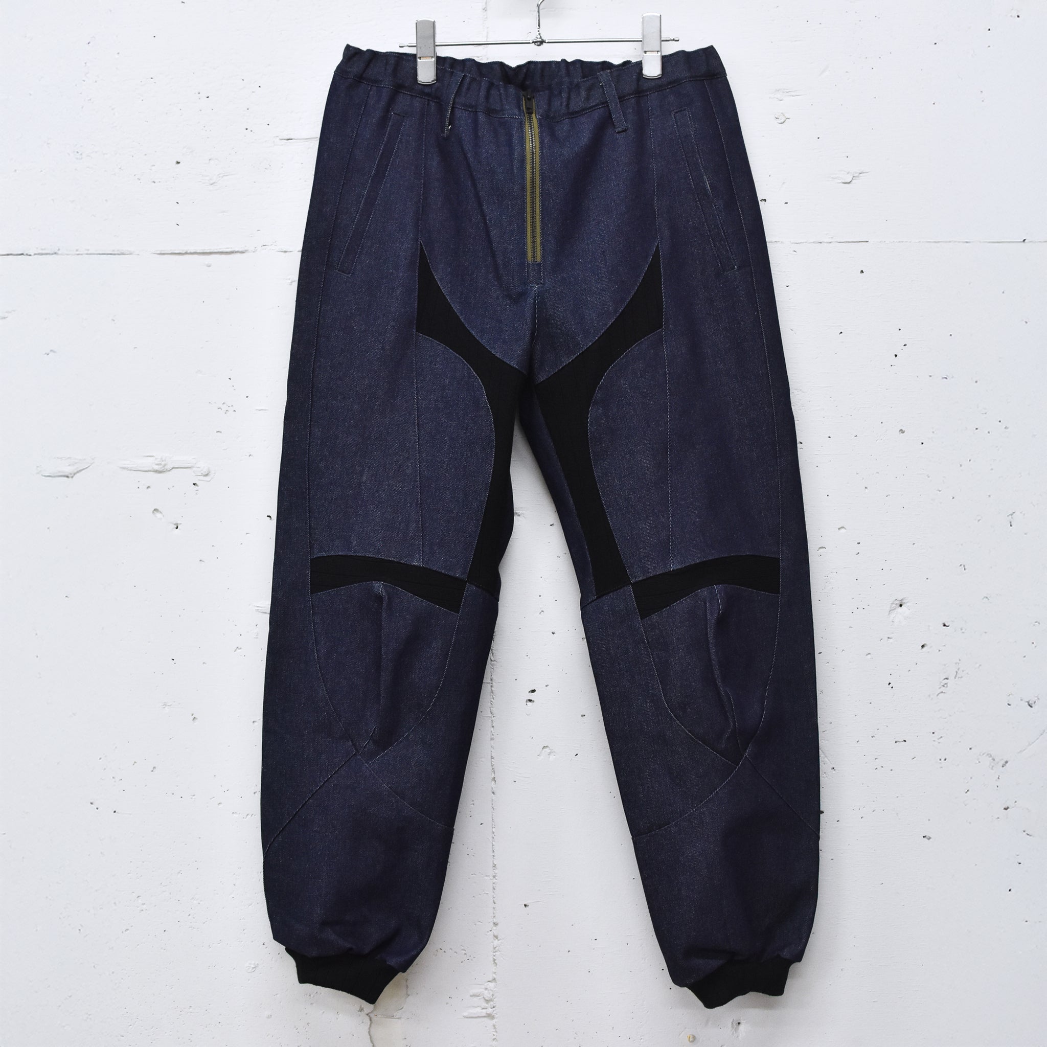BODYSONG. / SPEEDING MOTORCYCLE DENIM TROUSERS - BLACK