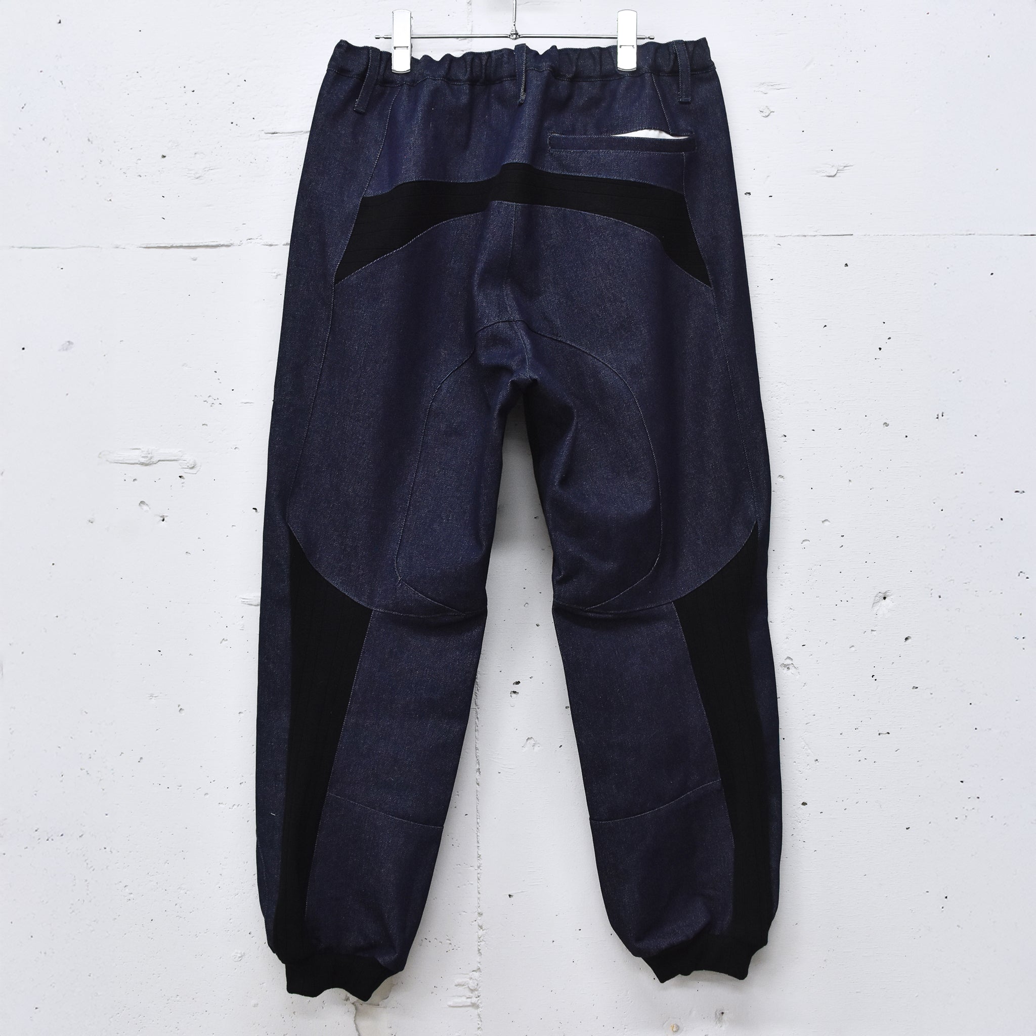 BODYSONG. / SPEEDING MOTORCYCLE DENIM TROUSERS - BLACK