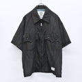 elephant TRIBAL fabrics / NO A/C Zip Shirt - BLACK