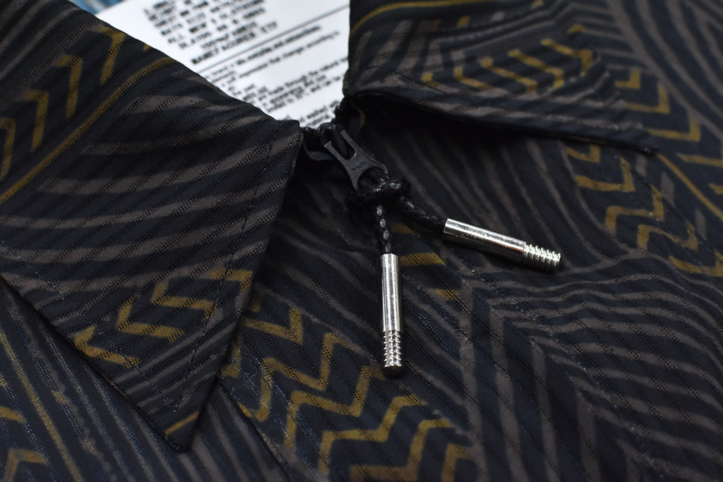 elephant TRIBAL fabrics / NO A/C Zip Shirt - BLACK