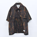 elephant TRIBAL fabrics / NO A/C Zip Shirt - SOIL BROWN