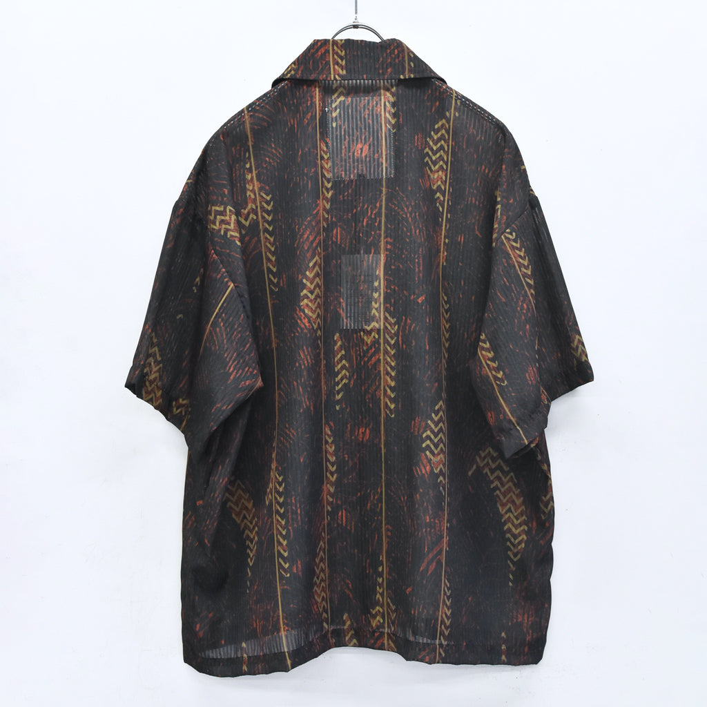 elephant TRIBAL fabrics / NO A/C Zip Shirt - SOIL BROWN