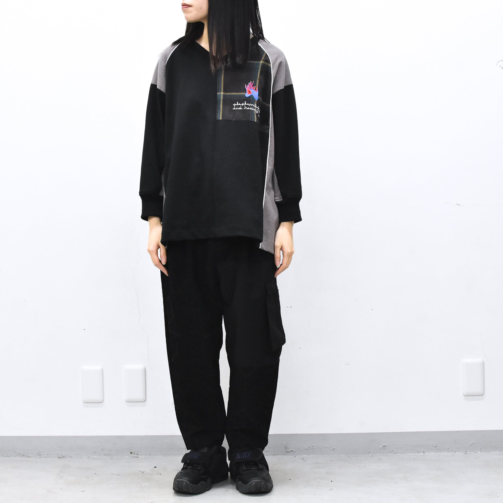 STOF / Stone Yard Floc Wide Pants - BLACK