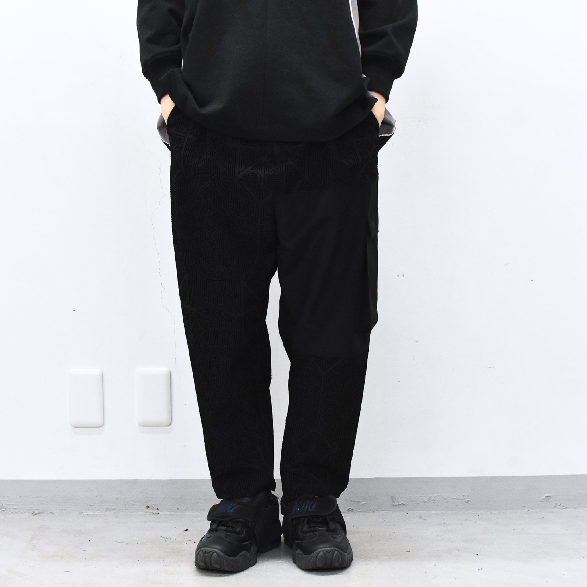 STOF / Stone Yard Floc Wide Pants - BLACK