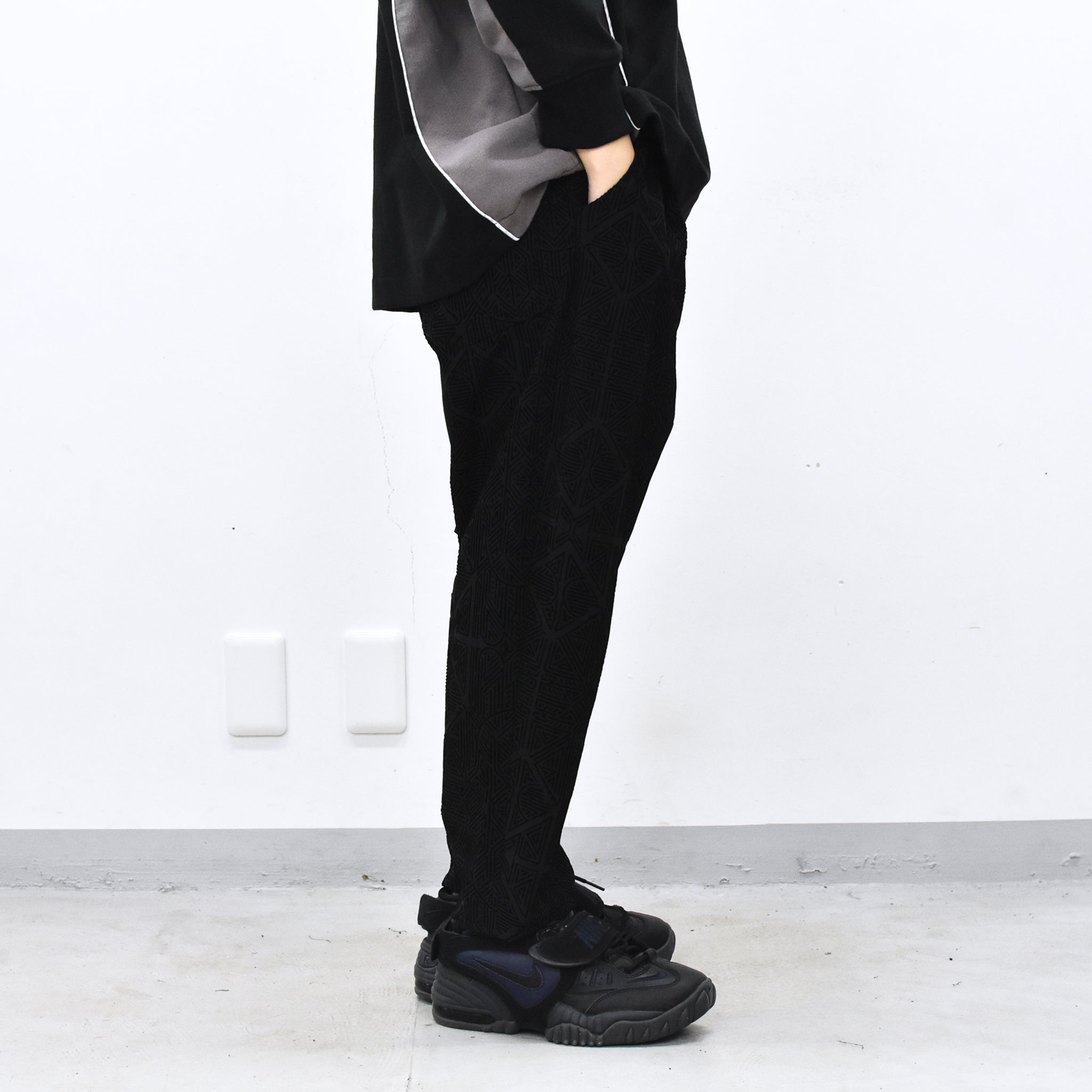 STOF / Stone Yard Floc Wide Pants - BLACK