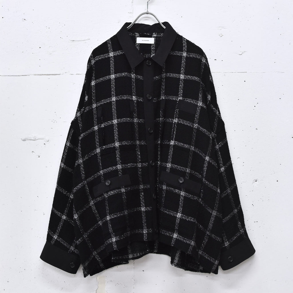 THE JEAN PIERRE / 11XL Tear Off Sheer Tweed Jacket - BLACK