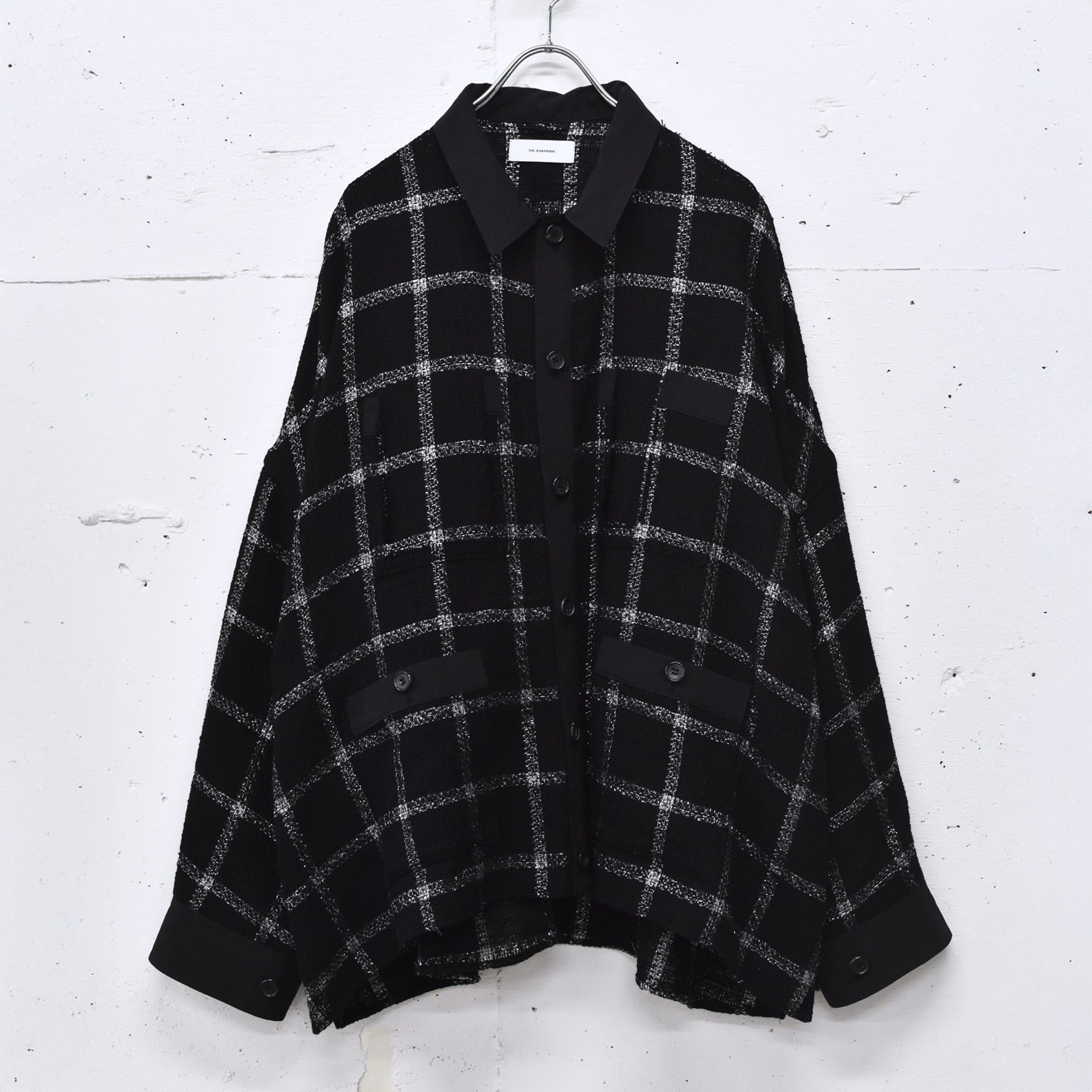 THE JEAN PIERRE / 11XL Tear Off Sheer Tweed Jacket - BLACK