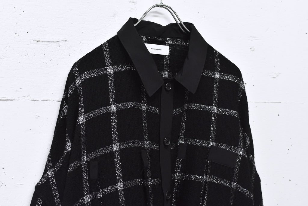 THE JEAN PIERRE / 11XL Tear Off Sheer Tweed Jacket - BLACK