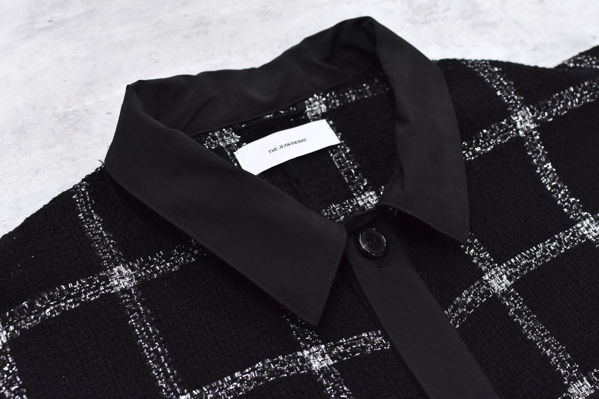 THE JEAN PIERRE / 11XL Tear Off Sheer Tweed Jacket - BLACK