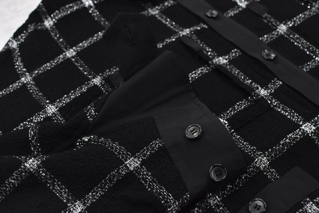THE JEAN PIERRE / 11XL Tear Off Sheer Tweed Jacket - BLACK