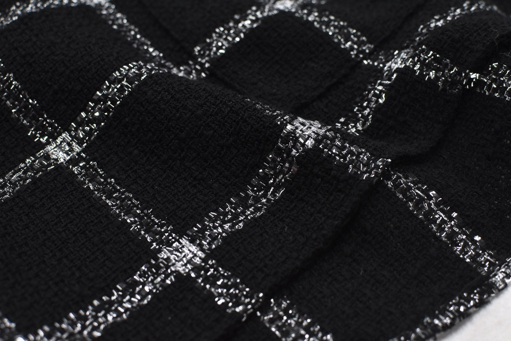 THE JEAN PIERRE / 11XL Tear Off Sheer Tweed Jacket - BLACK