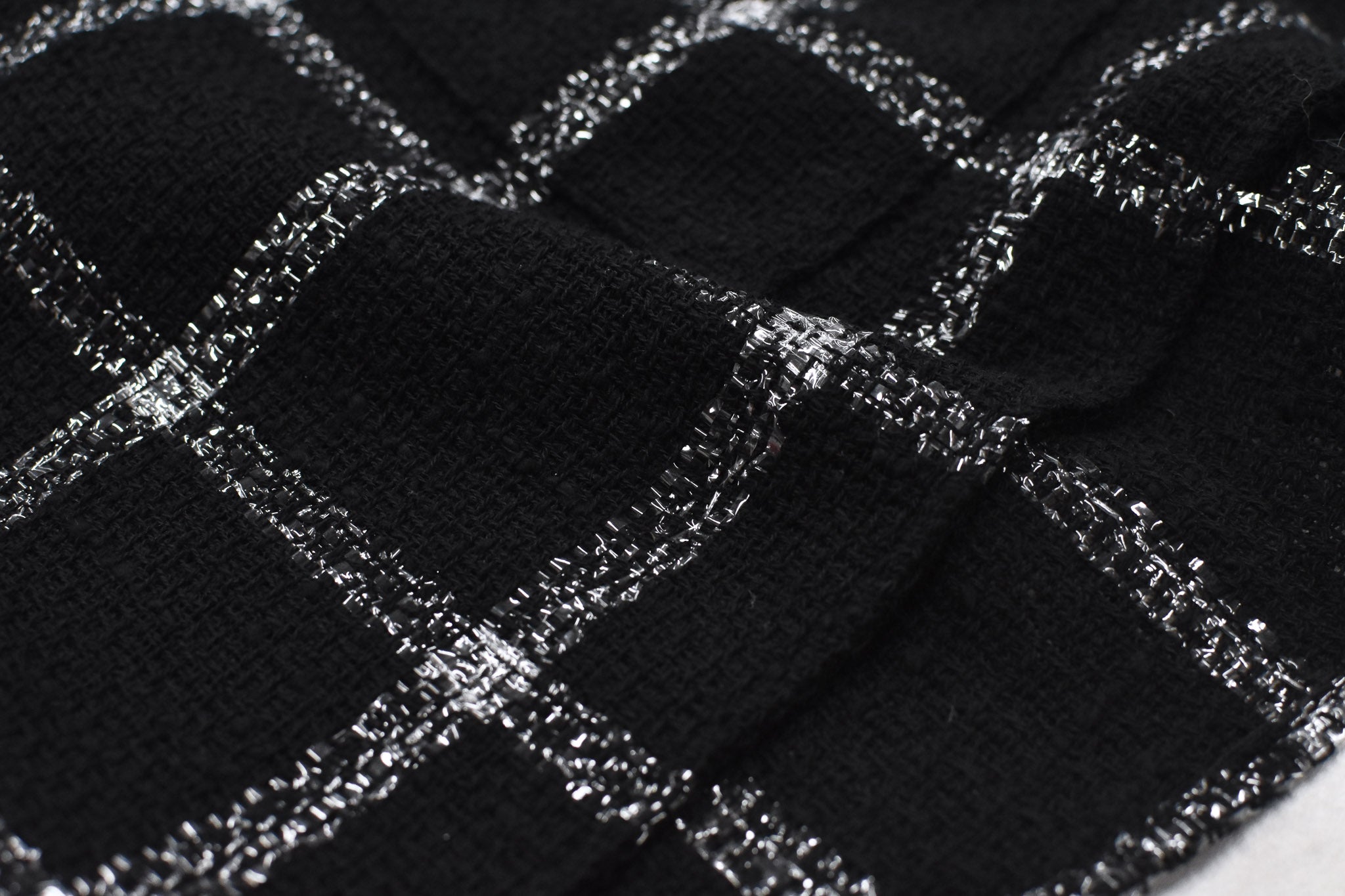 THE JEAN PIERRE / 11XL Tear Off Sheer Tweed Jacket - BLACK