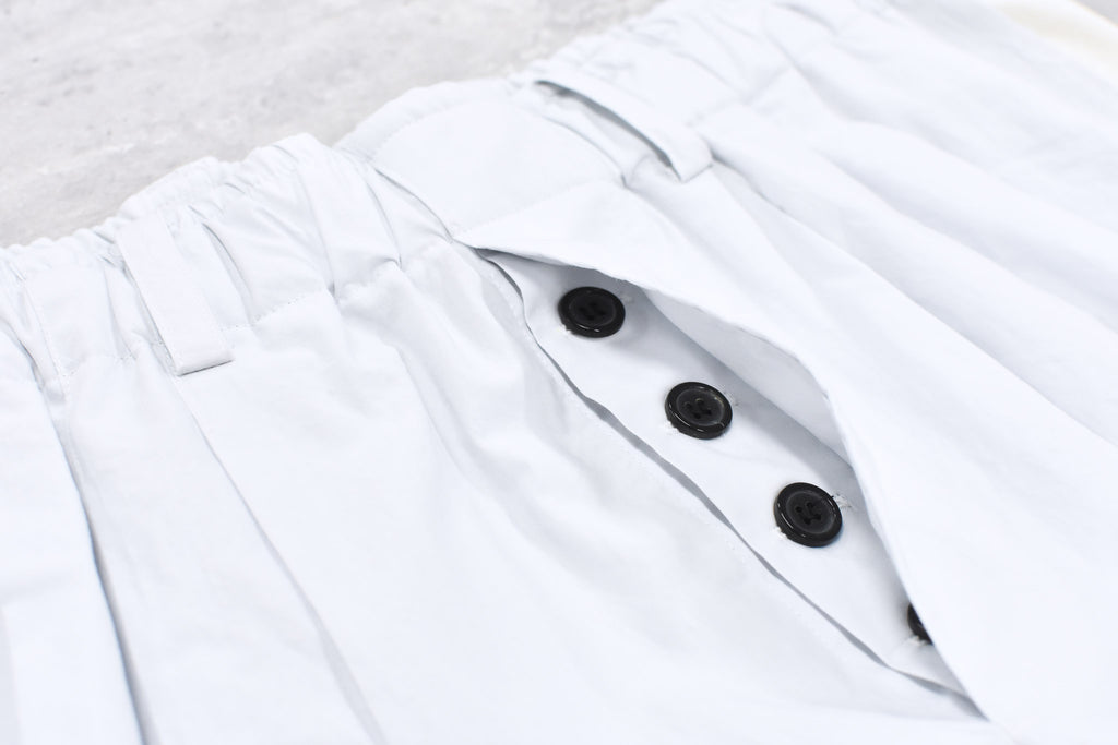 THE JEAN PIERRE / 3Tuck Easy Trouser - STONE WHT