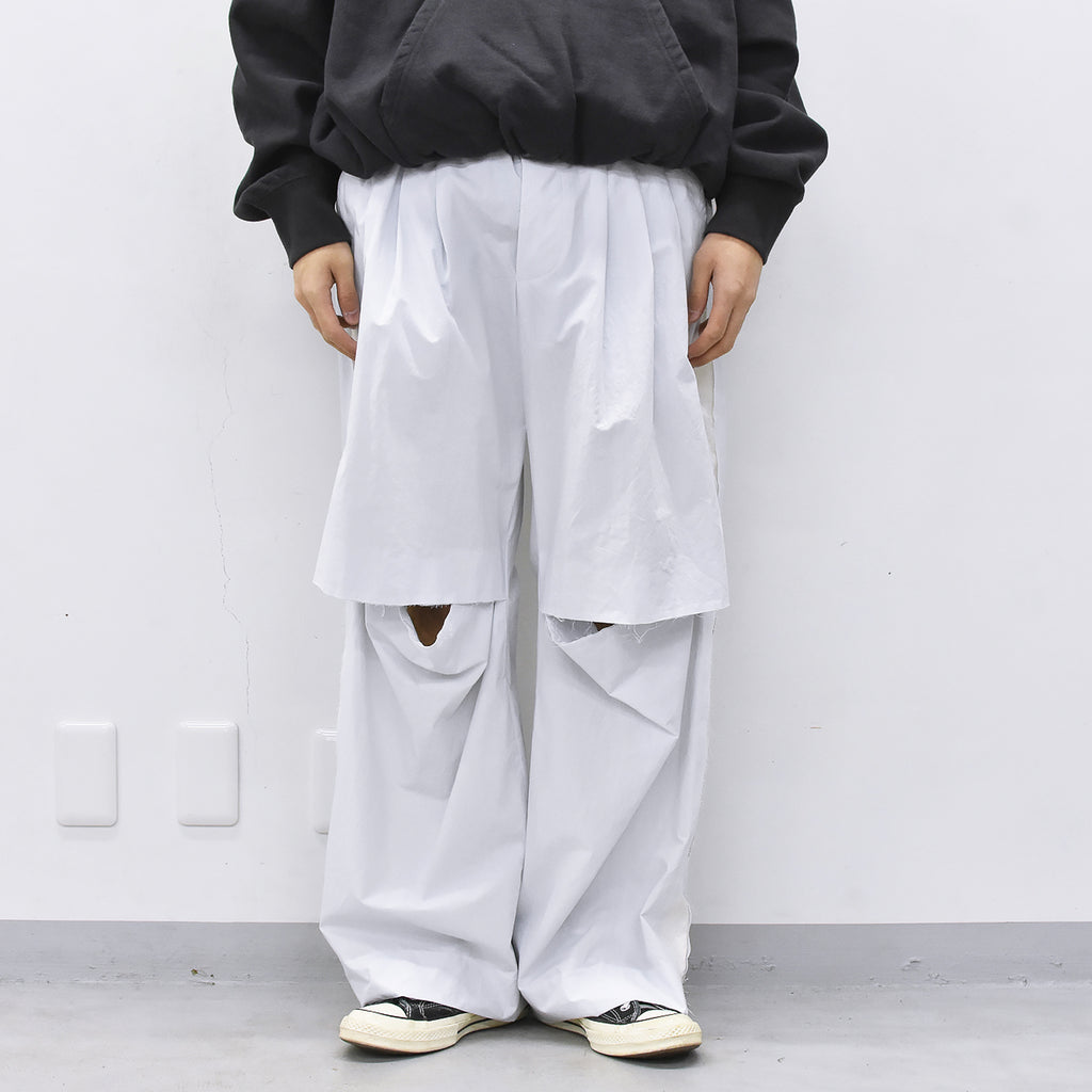 THE JEAN PIERRE / 3Tuck Easy Trouser - STONE WHT