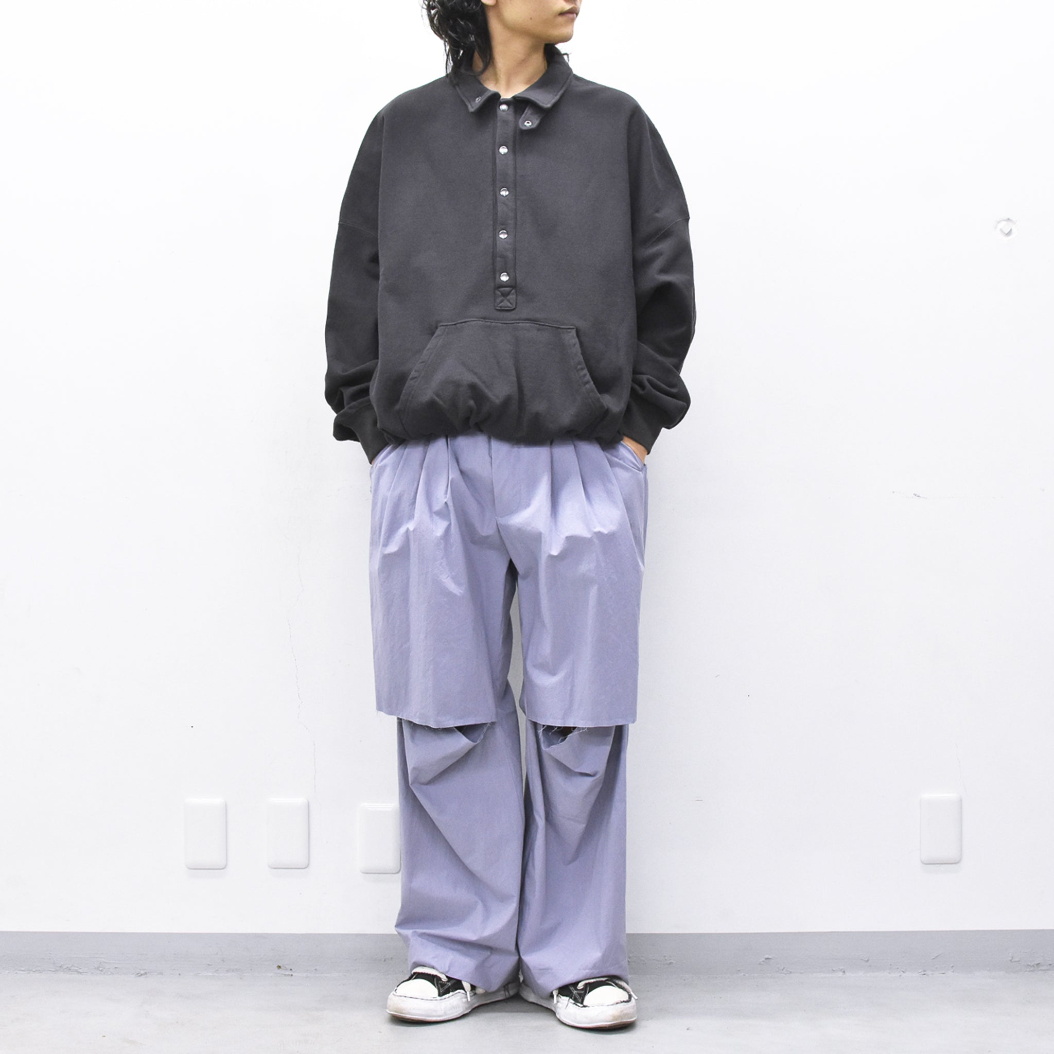 THE JEAN PIERRE / 3Tuck Easy Trouser - GREY