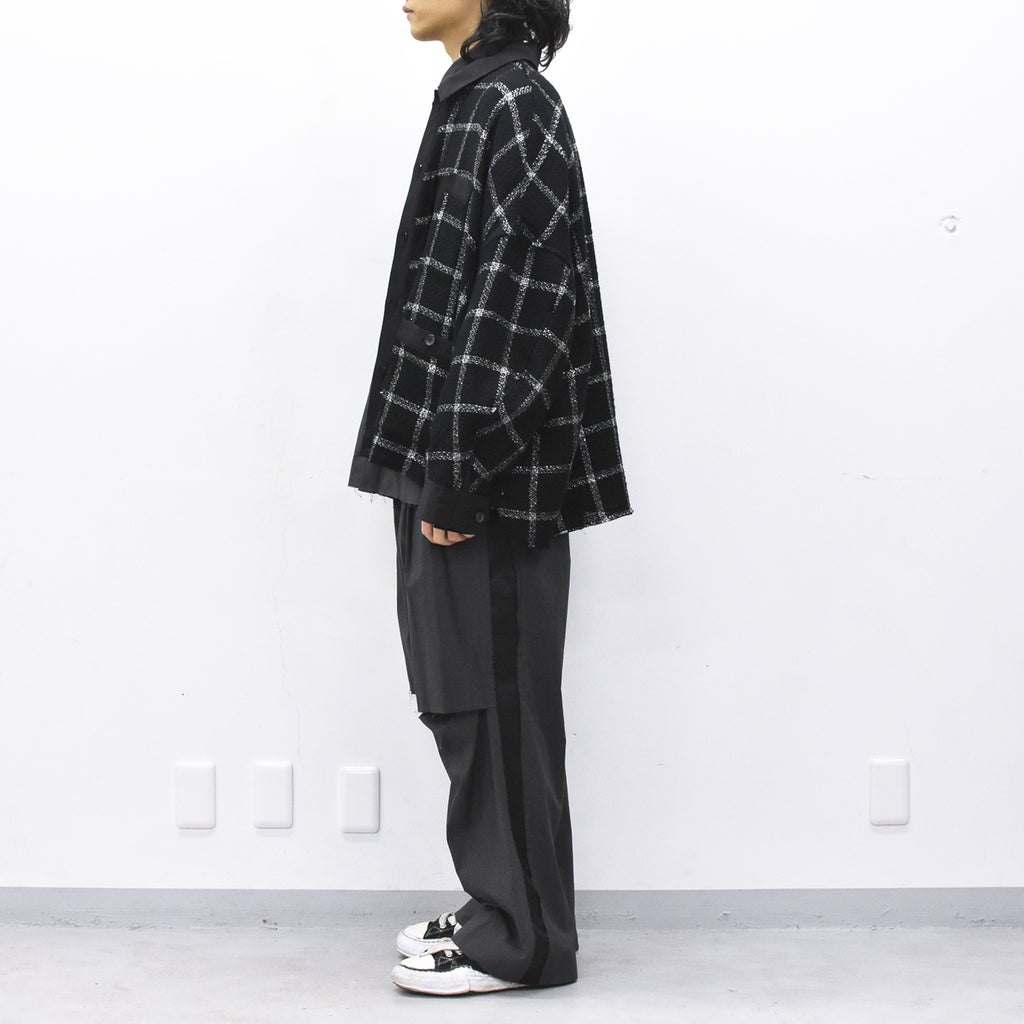 THE JEAN PIERRE / 11XL Tear Off Sheer Tweed Jacket - BLACK