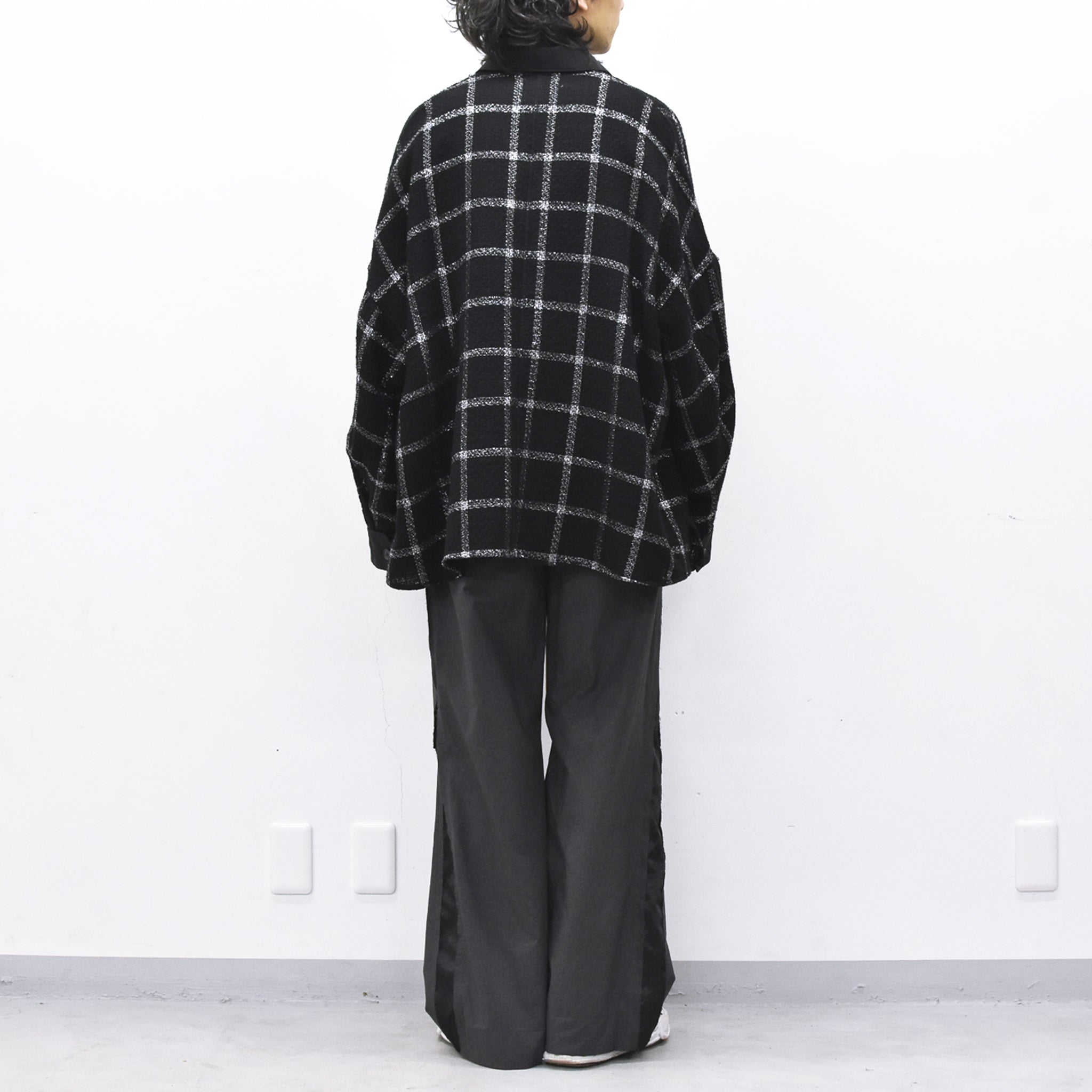 THE JEAN PIERRE / 11XL Tear Off Sheer Tweed Jacket - BLACK