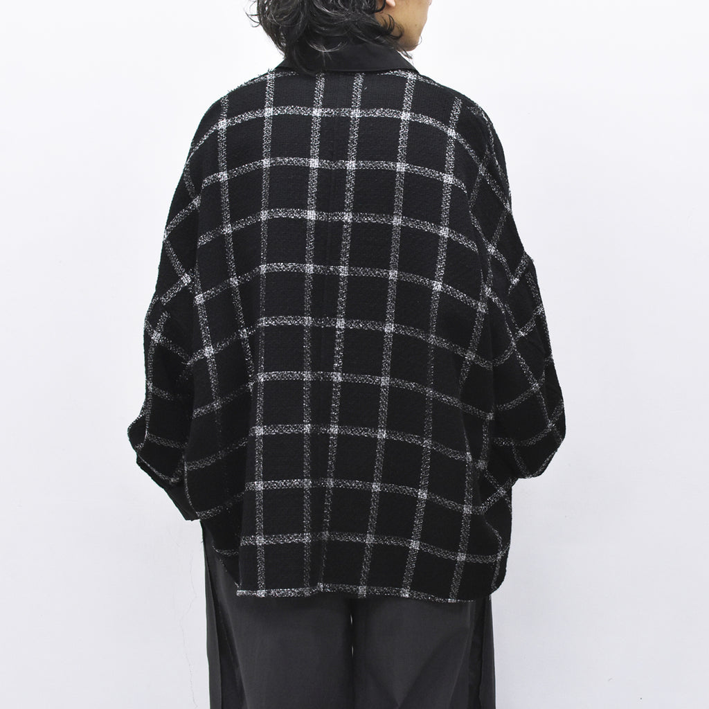 THE JEAN PIERRE / 11XL Tear Off Sheer Tweed Jacket - BLACK