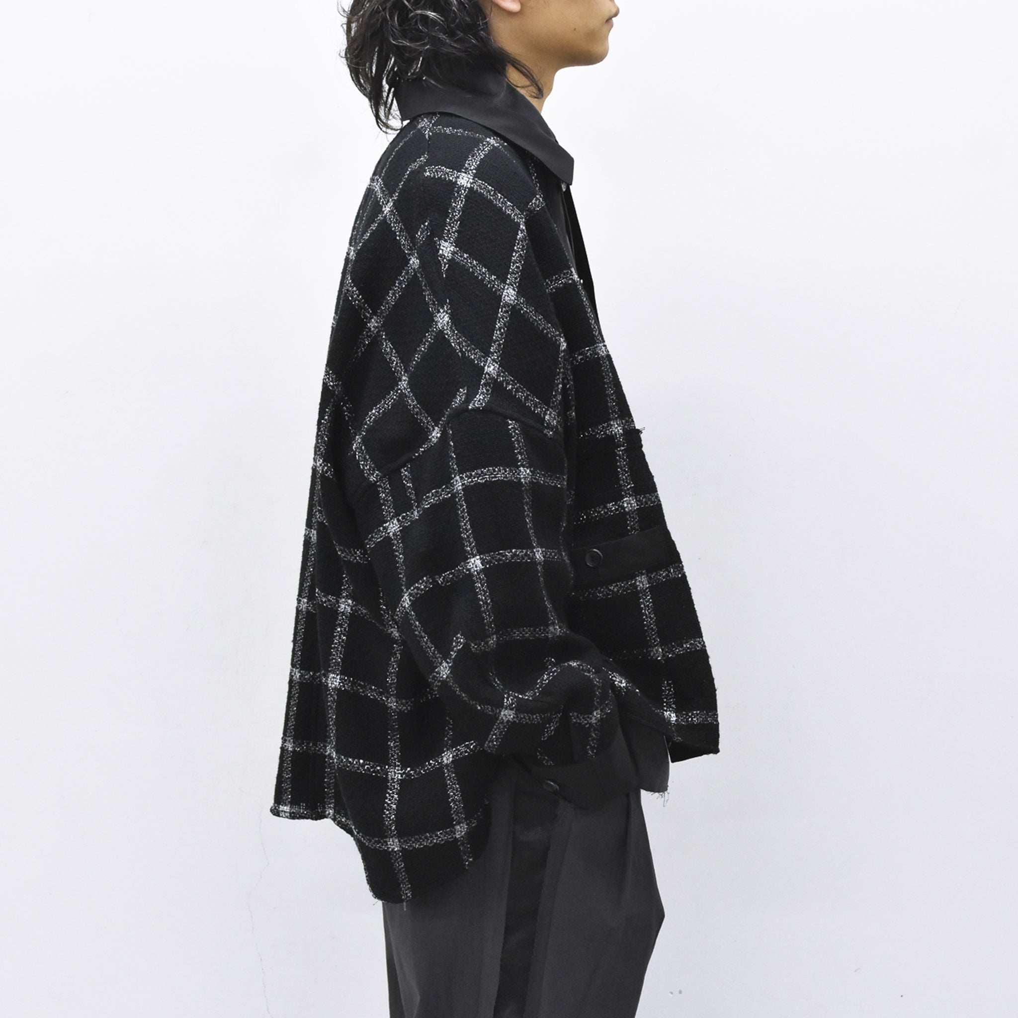 THE JEAN PIERRE / 11XL Tear Off Sheer Tweed Jacket - BLACK