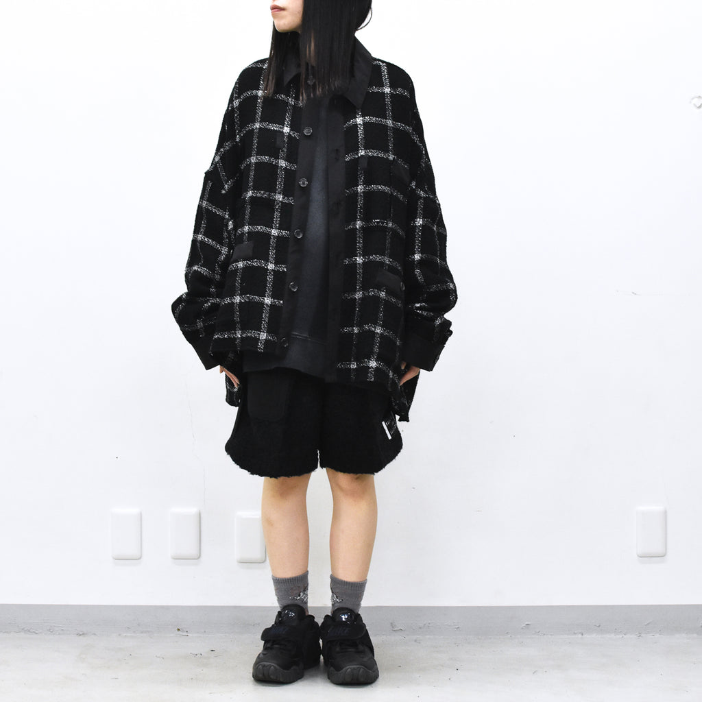 THE JEAN PIERRE / 11XL Tear Off Sheer Tweed Jacket - BLACK
