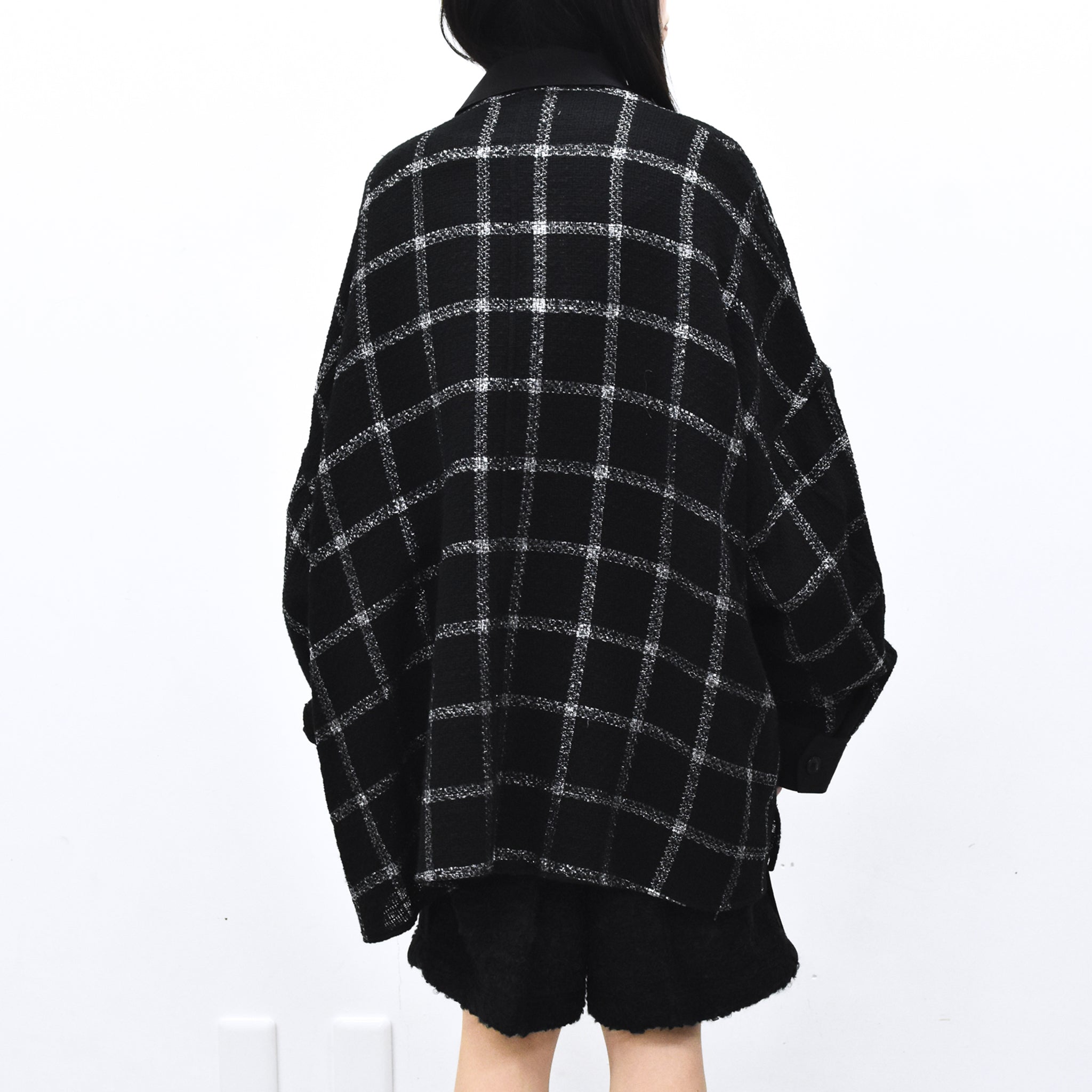 THE JEAN PIERRE / 11XL Tear Off Sheer Tweed Jacket - BLACK