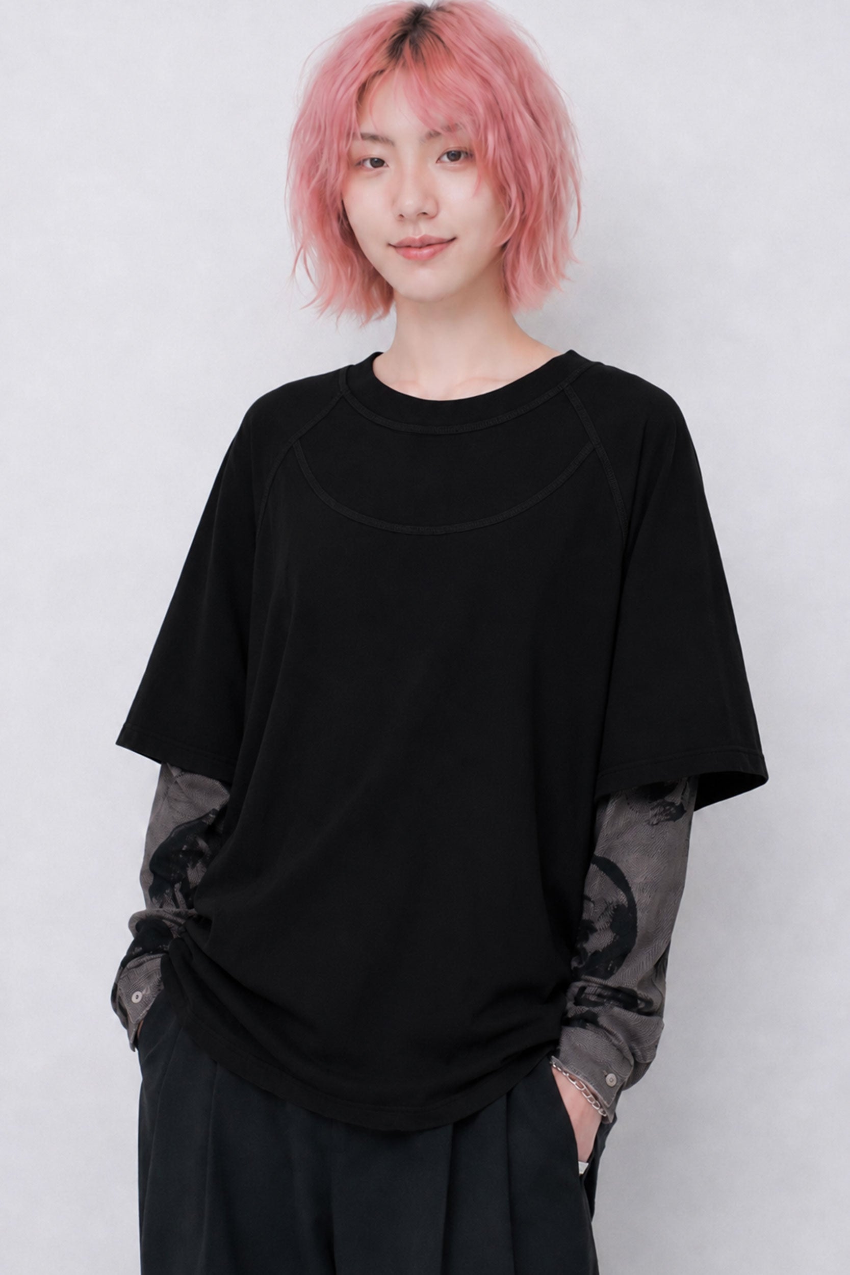 STOF / Anarchy/Flocky Layer Tee - BLACK