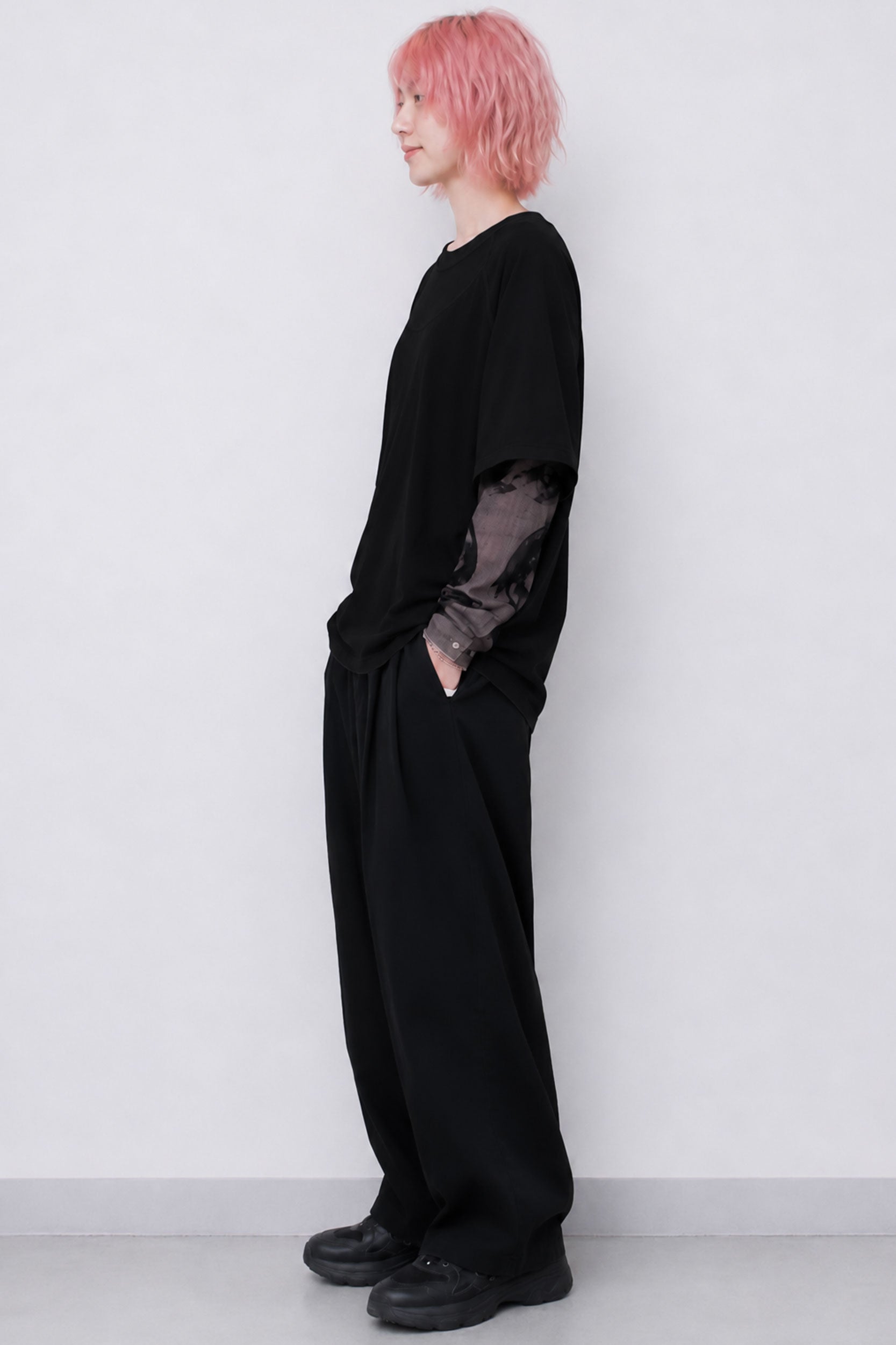 STOF / Anarchy/Flocky Layer Tee - BLACK