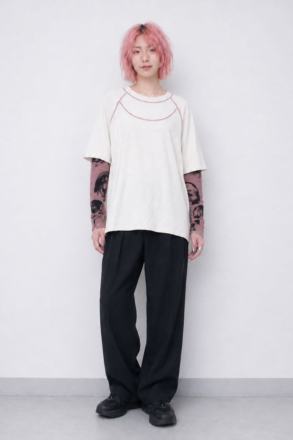 STOF / Anarchy/Flocky Layer Tee - WHITE