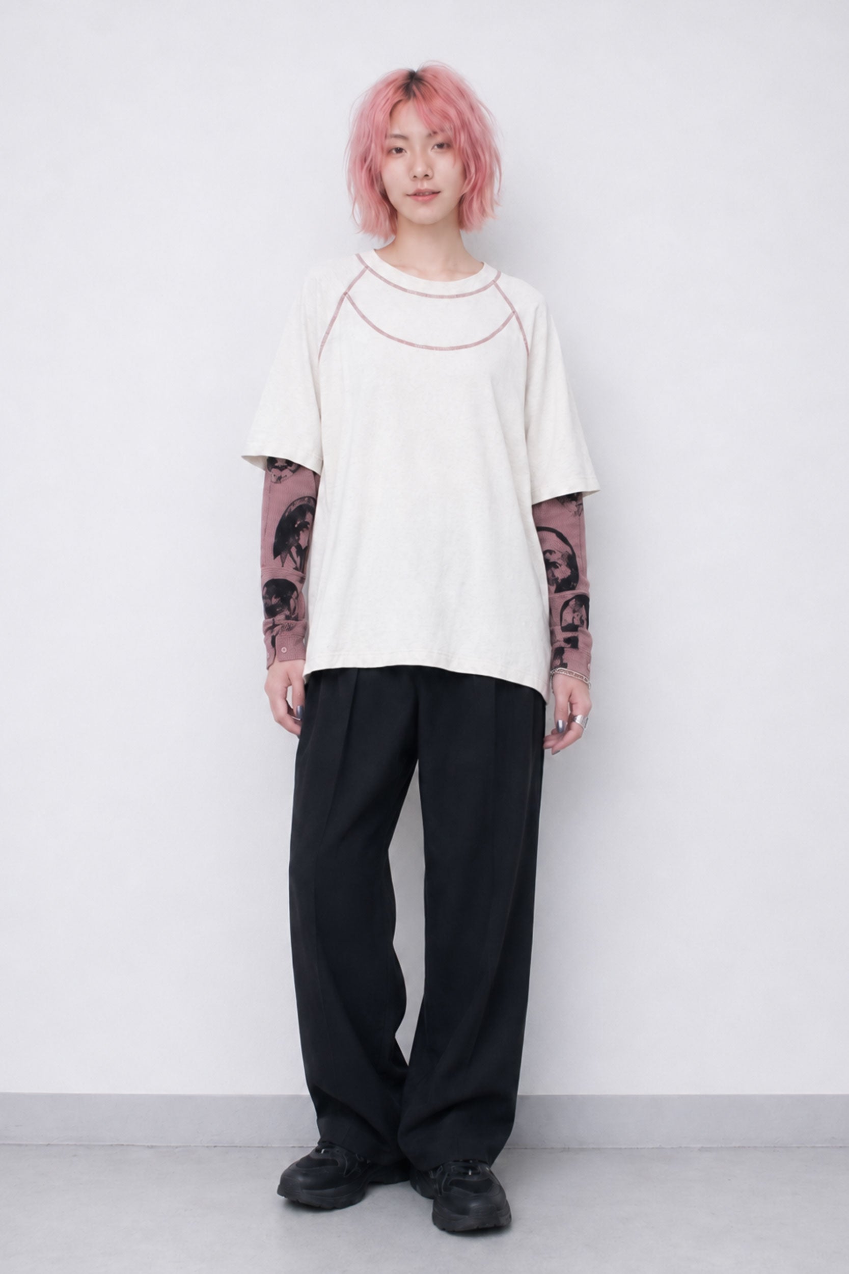 STOF / Anarchy/Flocky Layer Tee - WHITE