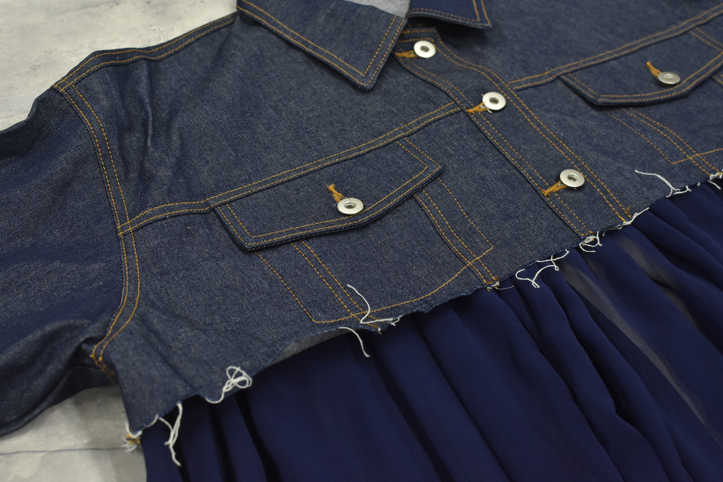 先行予約 BEDSIDEDRAMA / RAW-EDGE DENIM COAT