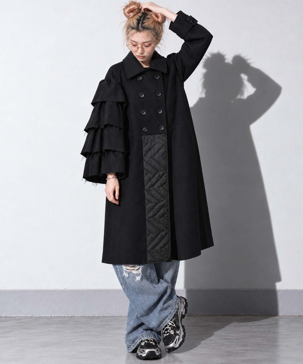 BEDSIDEDRAMA / Dreamin' Mix Wide Coat - BLACK