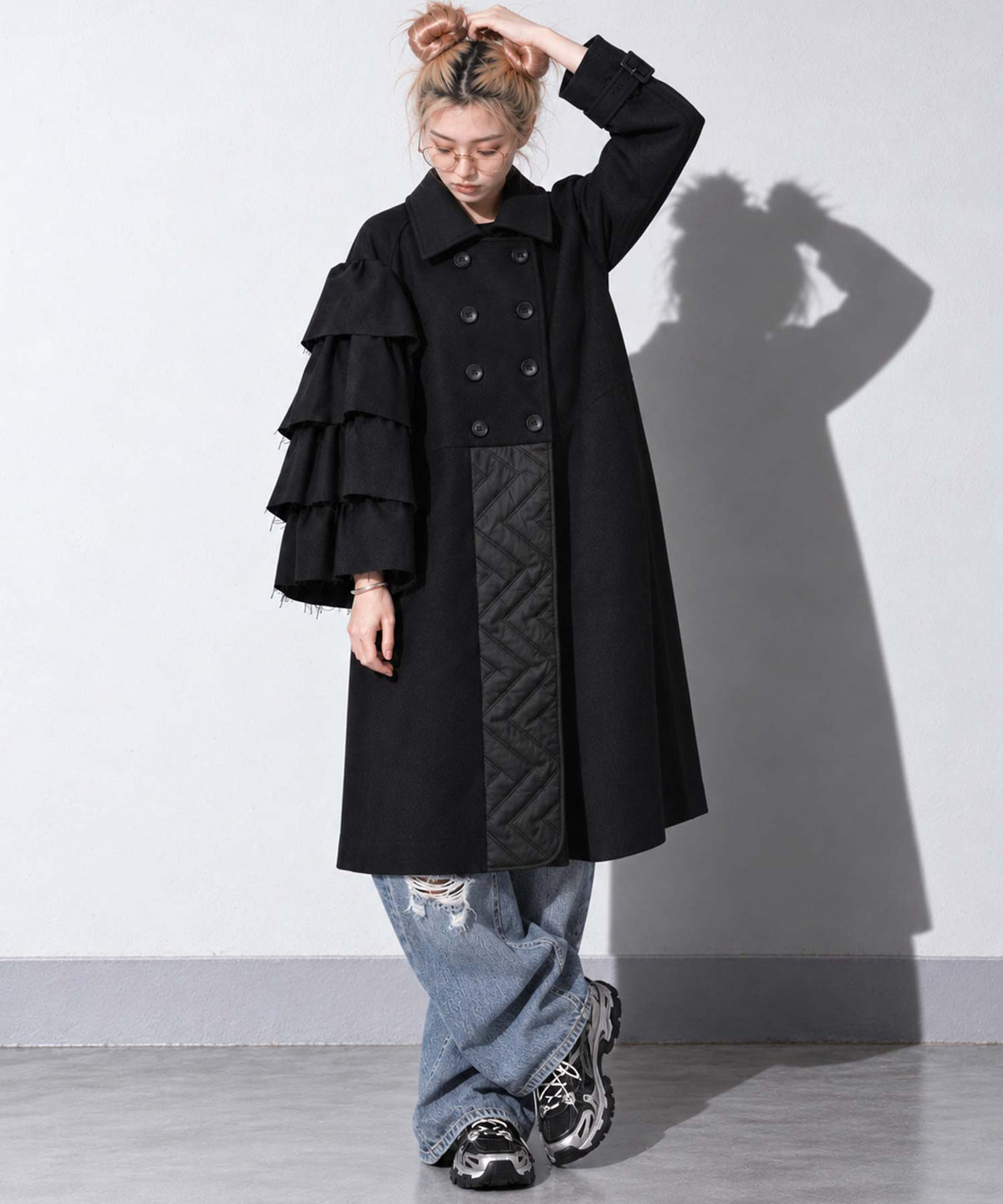 BEDSIDEDRAMA / Dreamin' Mix Wide Coat - BLACK