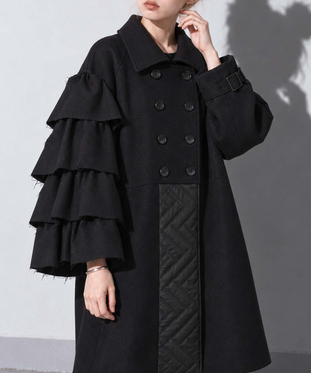 BEDSIDEDRAMA / Dreamin' Mix Wide Coat - BLACK