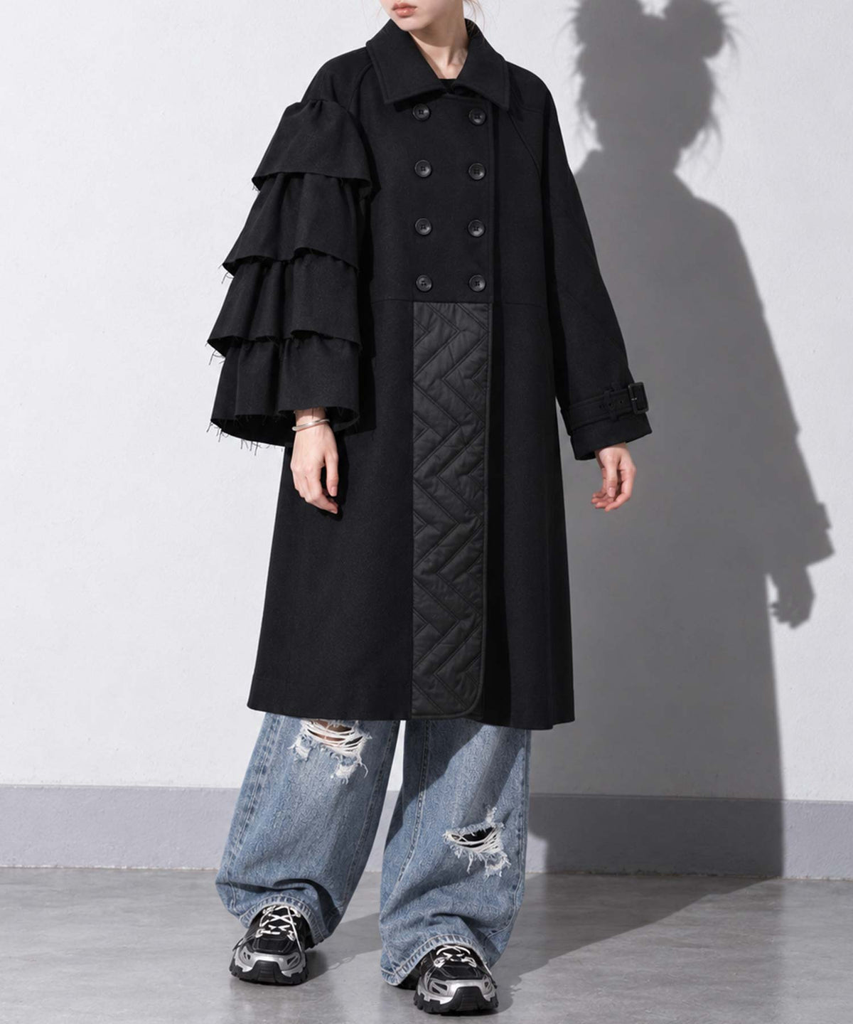 BEDSIDEDRAMA / Dreamin' Mix Wide Coat - BLACK