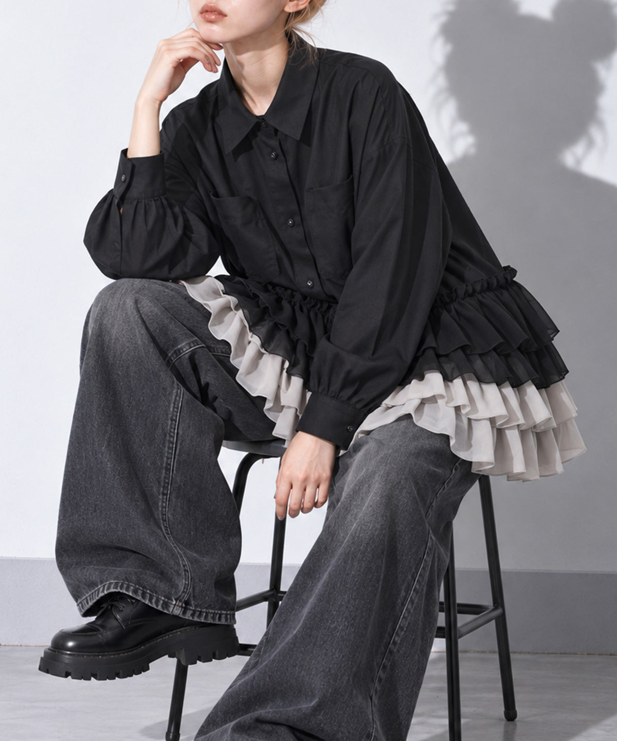 先行予約 BEDSIDEDRAMA / FRILL SHIRT JACKET