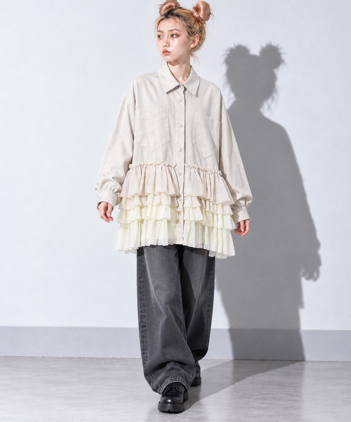 先行予約 BEDSIDEDRAMA / FRILL SHIRT JACKET