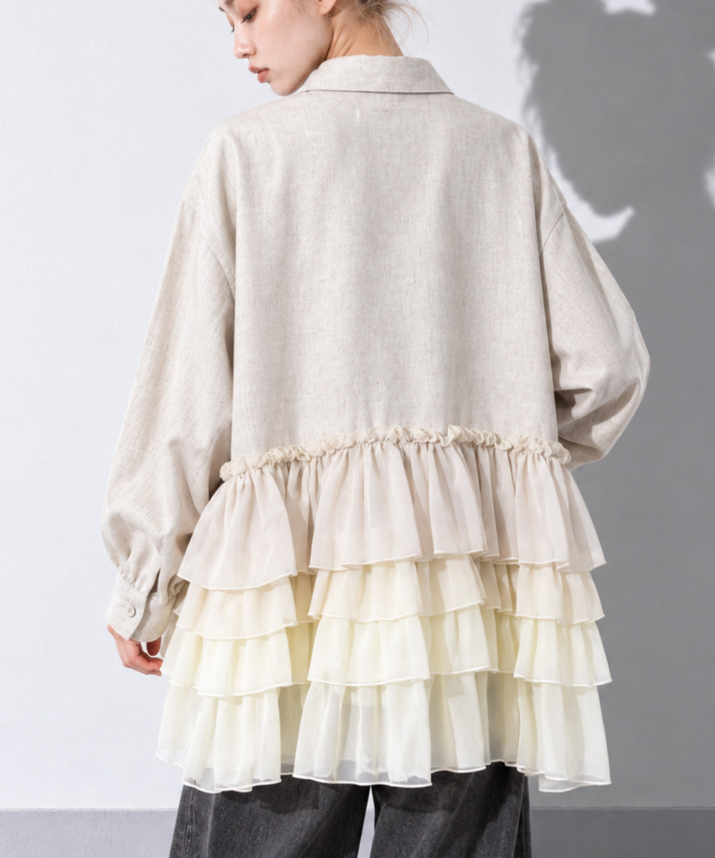 先行予約 BEDSIDEDRAMA / FRILL SHIRT JACKET