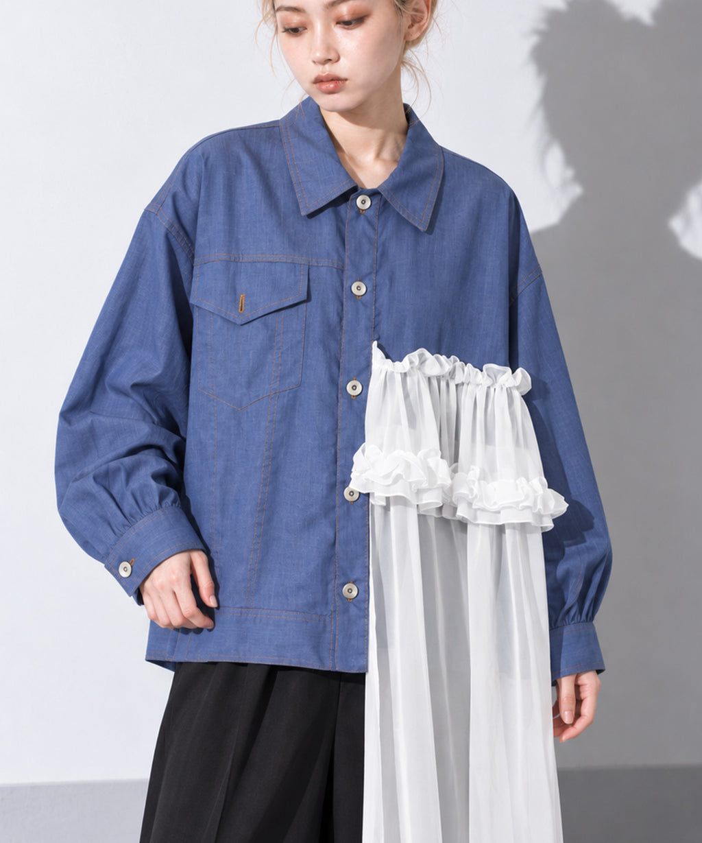 先行予約 BEDSIDEDRAMA / ASYMMETRICAL SHIRT JACKET