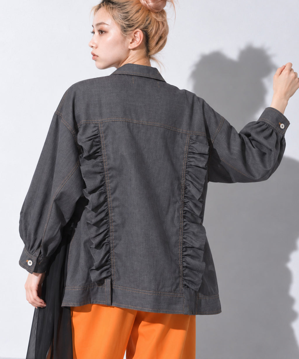 先行予約 BEDSIDEDRAMA / ASYMMETRICAL SHIRT JACKET