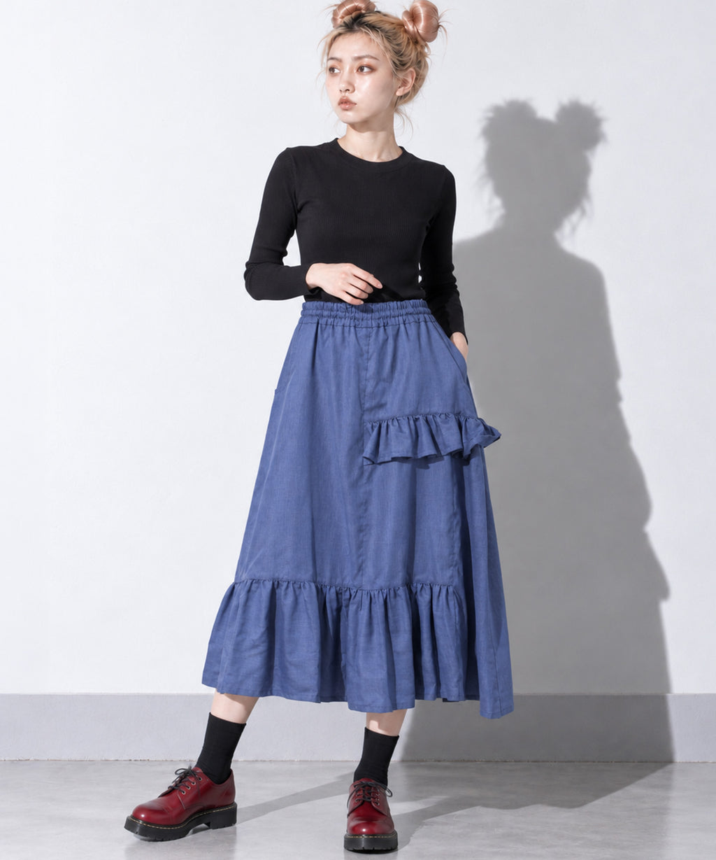 先行予約 BEDSIDEDRAMA / ASYMMETRICAL SHIRT SKIRT