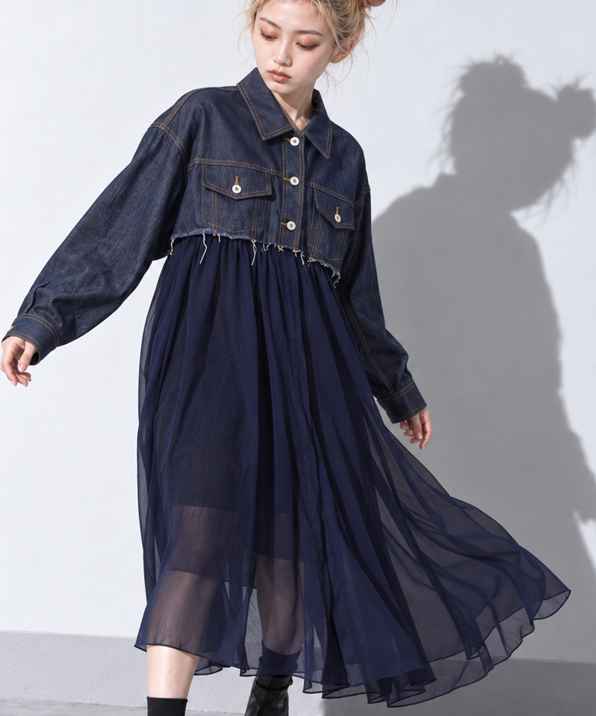 先行予約 BEDSIDEDRAMA / RAW-EDGE DENIM COAT