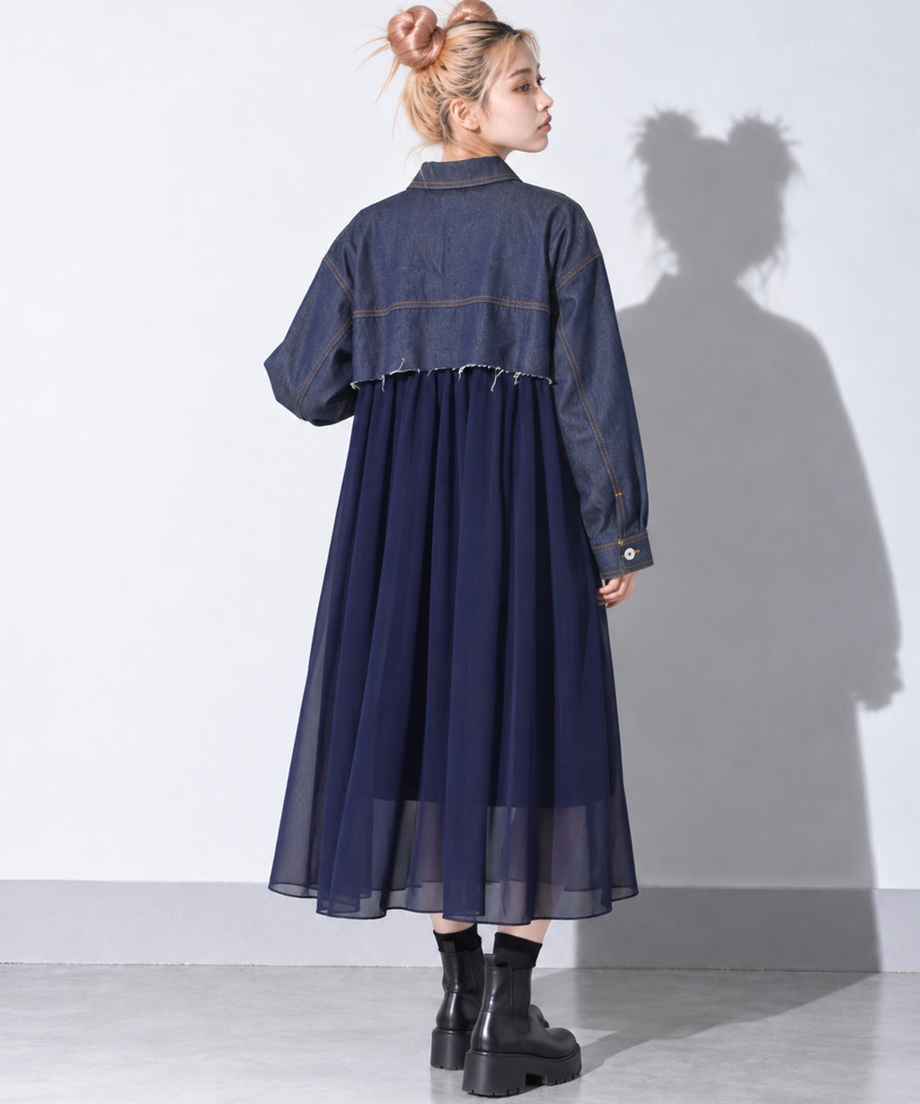 先行予約 BEDSIDEDRAMA / RAW-EDGE DENIM COAT