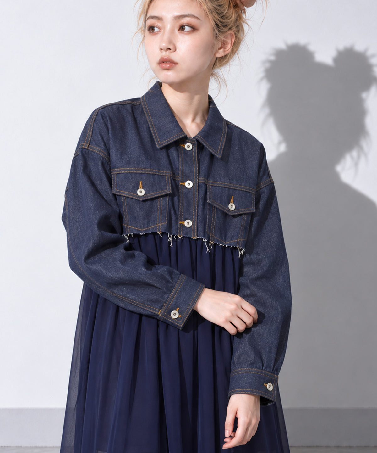 先行予約 BEDSIDEDRAMA / RAW-EDGE DENIM COAT