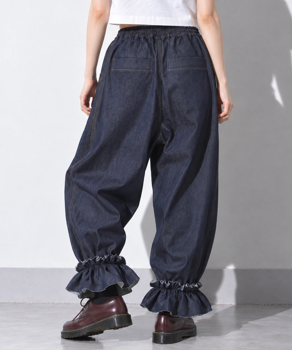 先行予約 BEDSIDEDRAMA / GATHERED DENIM PANTS