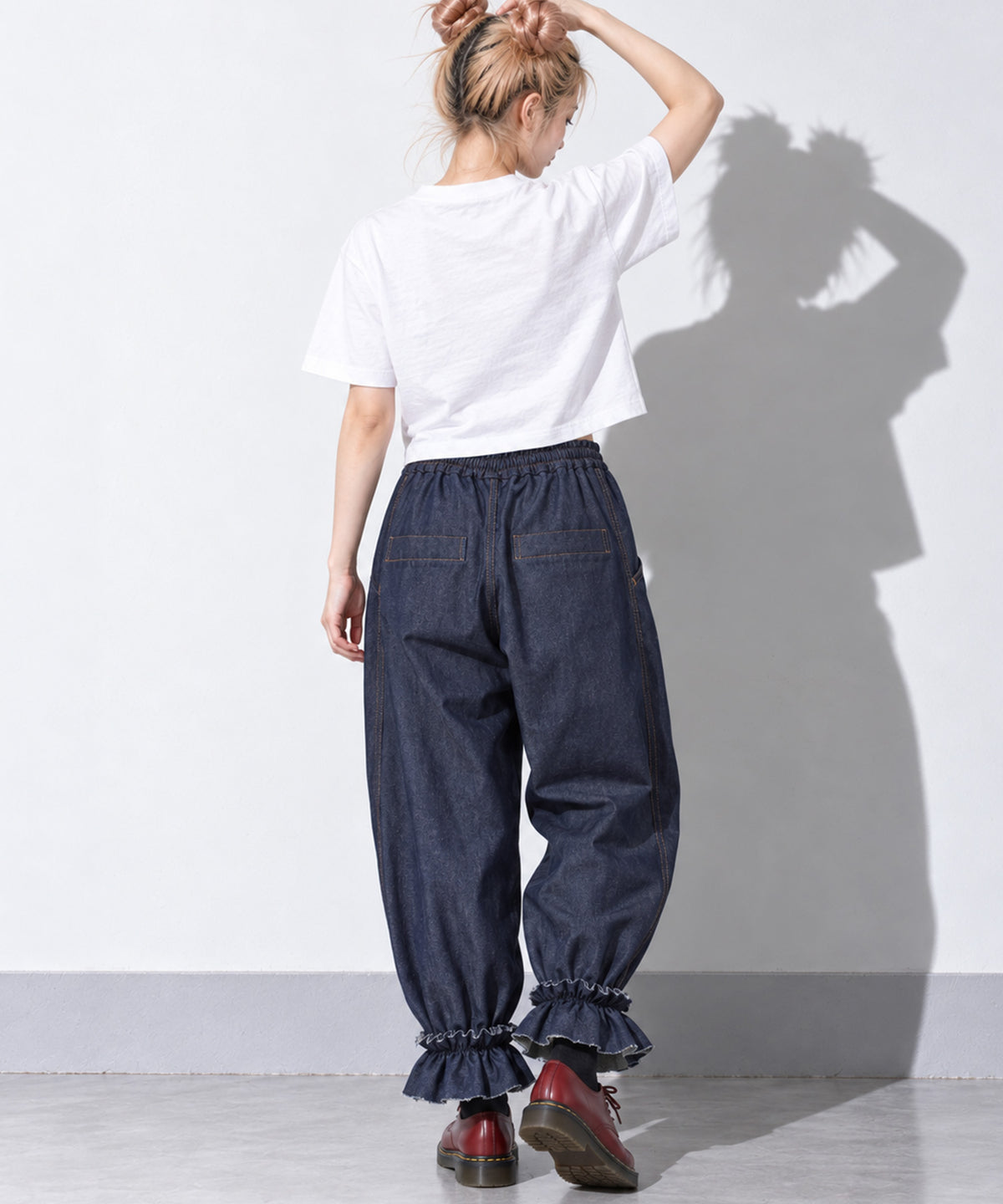先行予約 BEDSIDEDRAMA / GATHERED DENIM PANTS