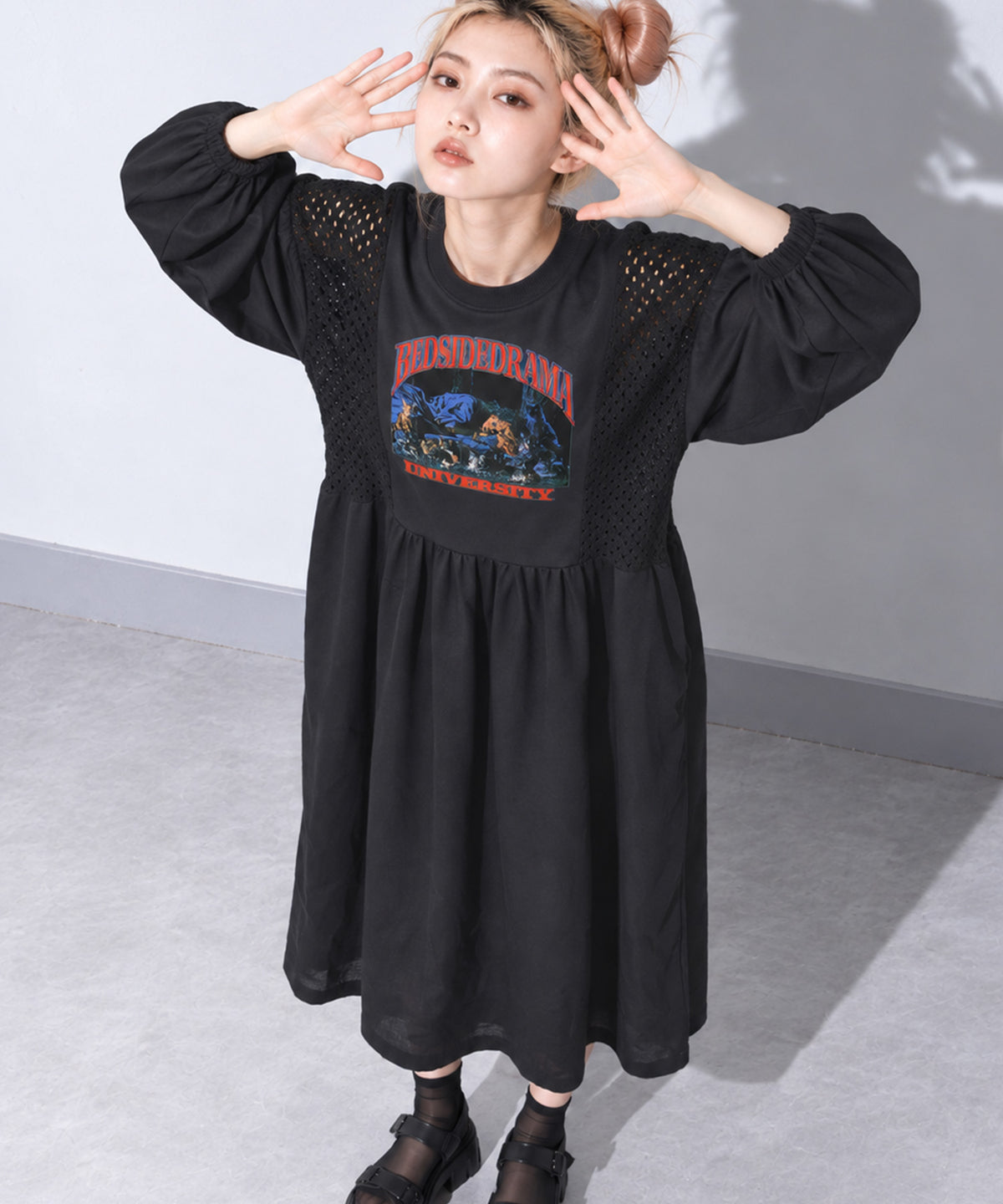 先行予約 BEDSIDEDRAMA / MIXTURE MEMORY DRESS プリント有りver