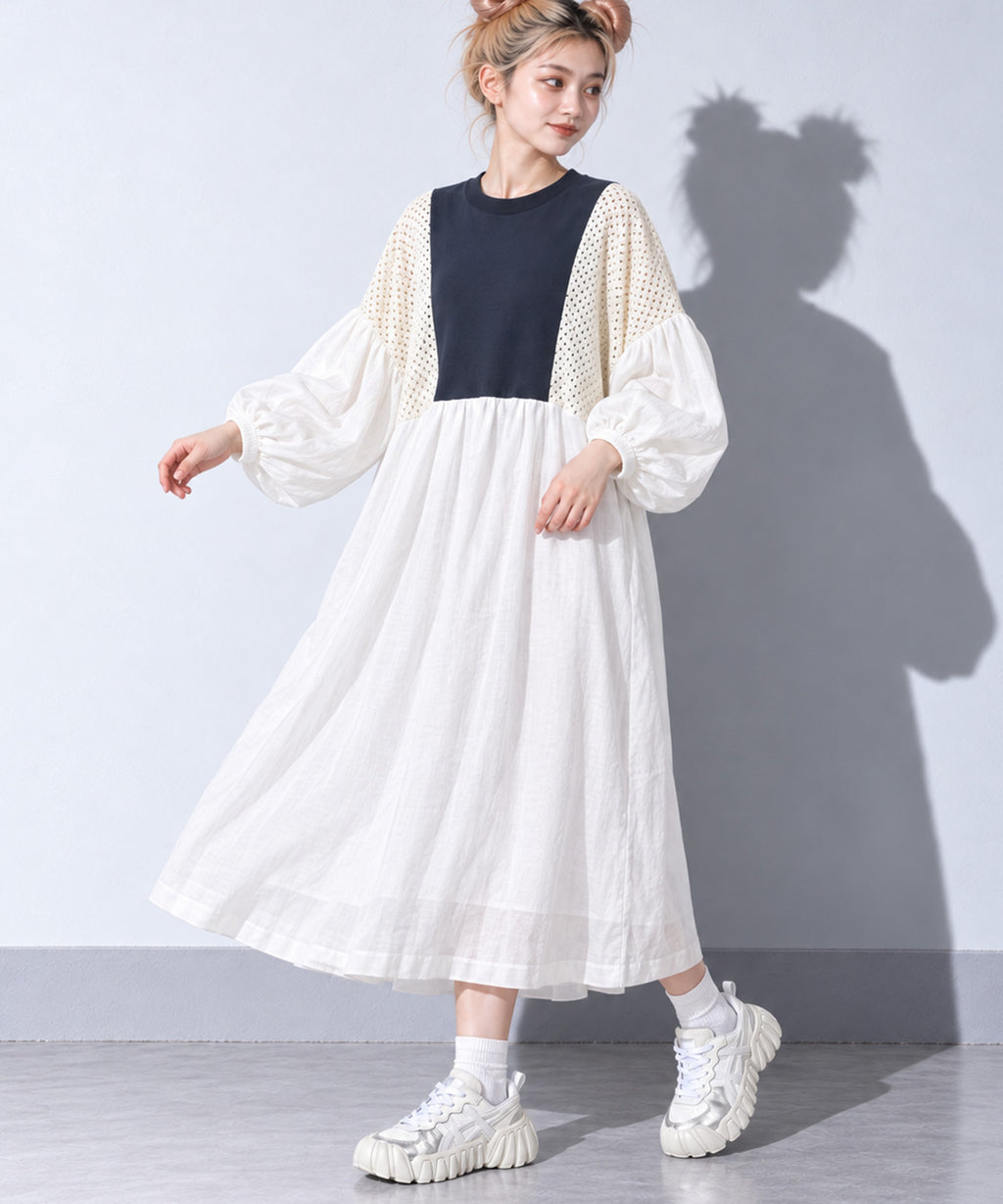 先行予約 BEDSIDEDRAMA / MIXTURE MEMORY DRESS 無地ver