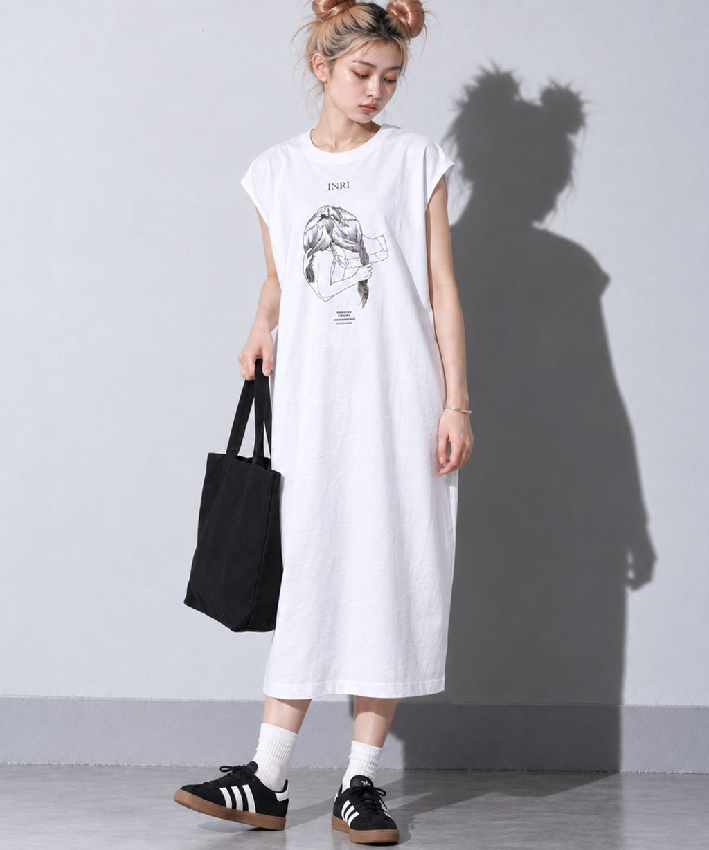 先行予約 BEDSIDEDRAMA / RELAX TEE DRESS_C