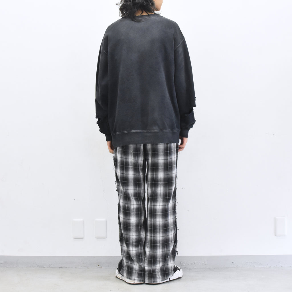 THE JEAN PIERRE / 3Tuck Easy Plaid Trouser - BLACK