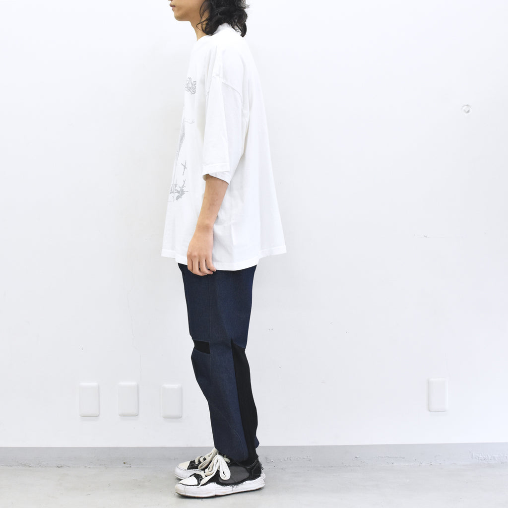 BODYSONG. / SPEEDING MOTORCYCLE DENIM TROUSERS - BLACK